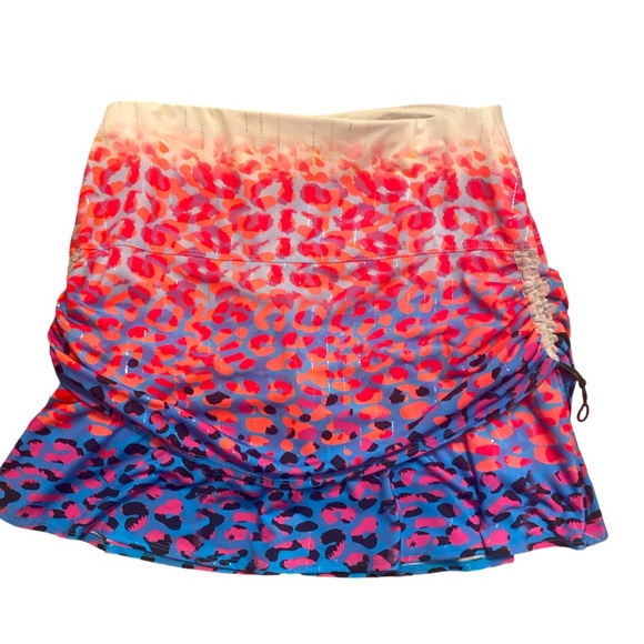 Lucky in Love Red and Blue Patterned Skort - S red blue , nylon spandex - Picture 1 of 5